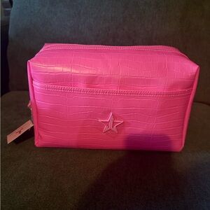 Jeffree Star Pink Croc-Embossed Cosmetic Bag